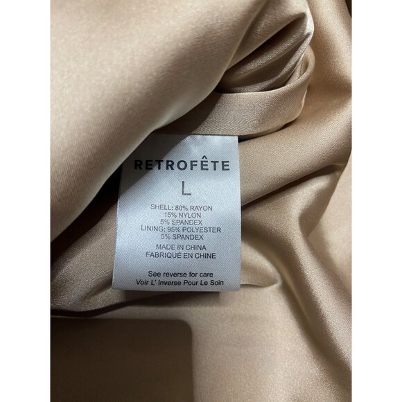 NWT Retrofete James Coated Tannin Strapless Faux Leather Neutral Mini Dress-sz L - Picture 10 of 10